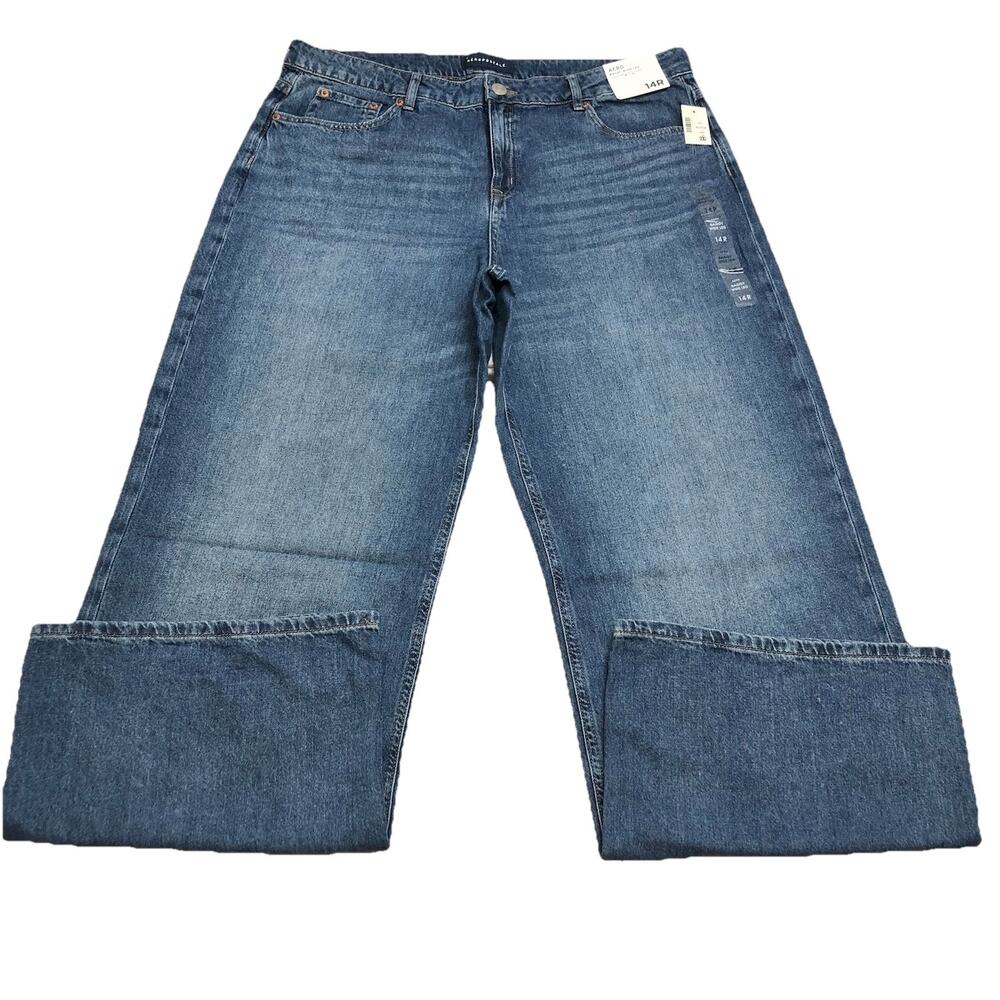 Aeropostale Baggy Wide Leg Jeans Women’s 14R Lightweight Luxe Denim 36x32